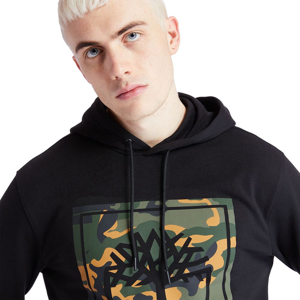 Hanorac Timberland Barbati Negrii - Camo Tree-Logo Hoodie - Romania - OGVMCT153